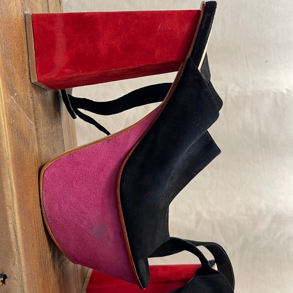 Dolce vita platform sandals red and pink suede sandals size 8